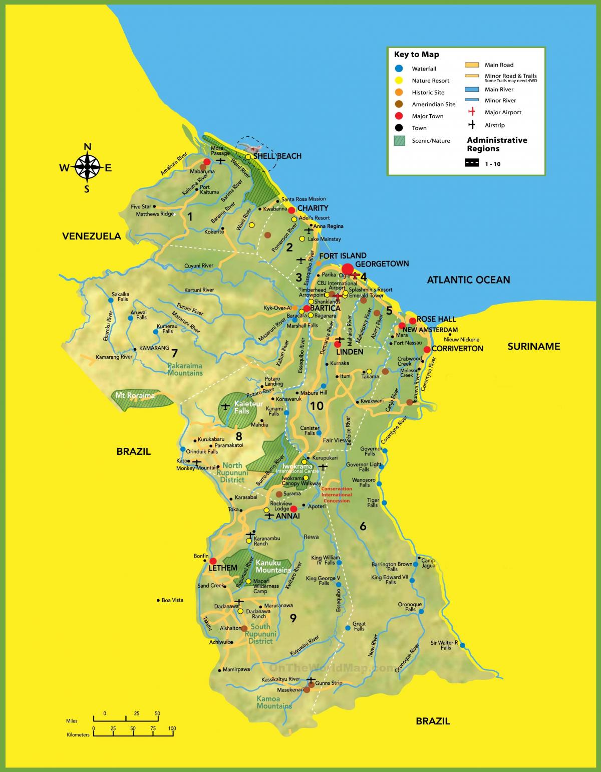 карта фотография Гвиана