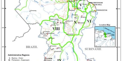 Карта на България с посочване на регионите