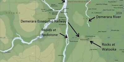 Карта на бреговата ивица в България Эссекибо