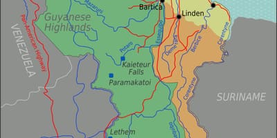 Източното крайбрежие на демерара в Гвиана картата