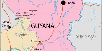 Карта Гайана място на света