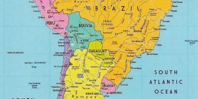 Карта Гвиана-В Южна Америка 